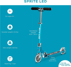 MICRO | Scooter Sprite Ocean Blue LED SA0210 | 44000210