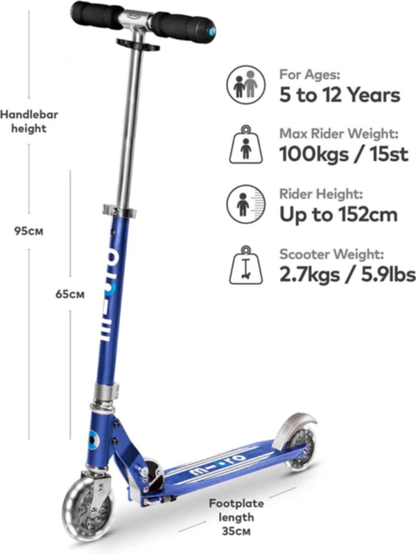 MICRO | Scooter Sprite Blue Stripe LED SA0217 | 44000217