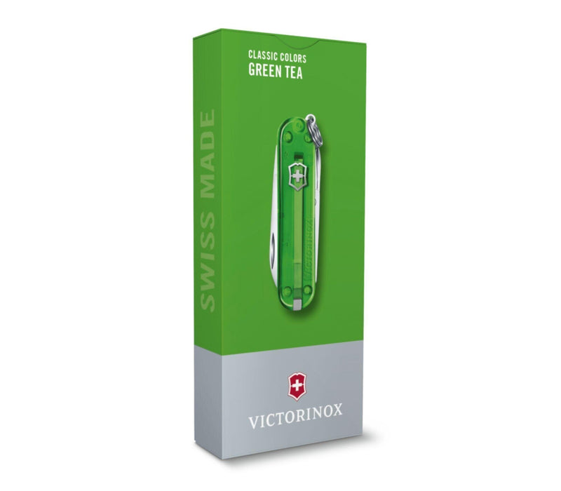 VICTORINOX | Classic SD Transparent 7 Functions Small Pocket Knives Green | 0.6223.T41G