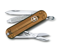 VICTORINOX | Classic SD Transparent 7 Functions Small Pocket Knives Chocolate Fudge | 0.6223.T55G
