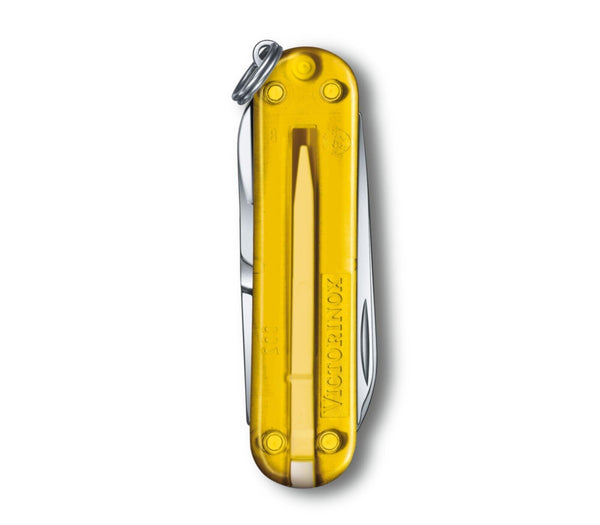 VICTORINOX | Classic SD Transparent 7 Functions Small Pocket Knives Tuscan Sun | 0.6223.T81G