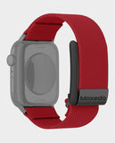 MOXEDO | Hybrid Fit-Weave Nylon Braided Band Adjustable Strap for iWatch and Whoop 4.0 Red | MX-FW012-RD