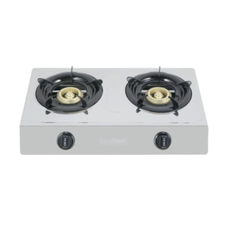 SANFORD | 100x100 mm Stainless Steel Gas Stove Double Burner Silver | SF5222GC STEEL