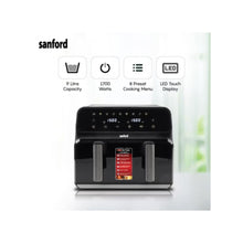 SANFORD | Digital Dual Basket Non-Stick Air Fryer 1700 Watts 9 Litre | SF2459AF BS