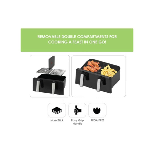 SANFORD | Digital Dual Basket Non-Stick Air Fryer 1700 Watts 9 Litre | SF2459AF BS
