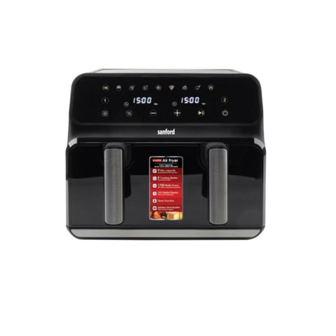 SANFORD | Digital Dual Basket Non-Stick Air Fryer 1700 Watts 9 Litre | SF2459AF BS