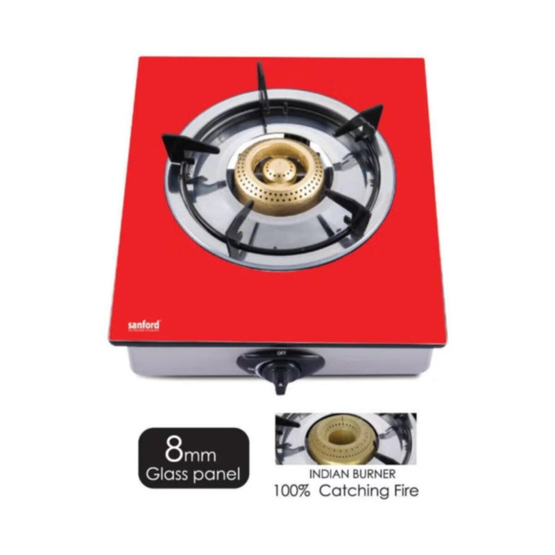 SANFORD | Glass Gas Stove 1 Burner With Flame Supervision Device Red | SF5112GC FSD