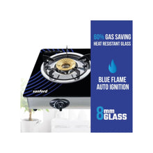 SANFORD | Glass Gas Stove 3 Burner Detachable Black | SF5326GC B