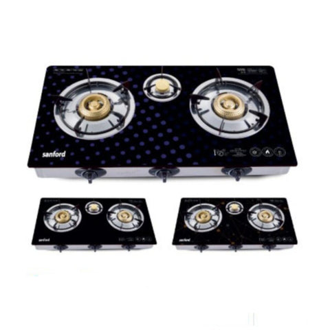 SANFORD | Glass Gas Stove 3 Burner Detachable | SF5326GC C