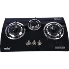 SANFORD | Glass Triple Burner Gas Hob Black | SF5404GC