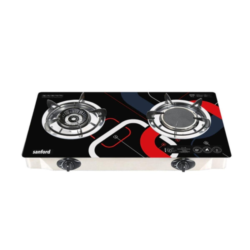 SANFORD | Infrared Glass Gas Stove 2 Burner | SF5351IGC B DESIGN 2