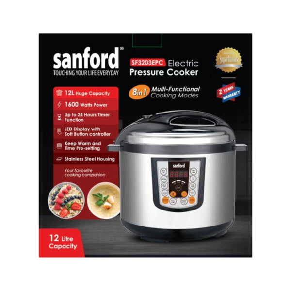 SANFORD | Pressure Cooker 12 Liters 1600 Watts | SF3203EPC BS