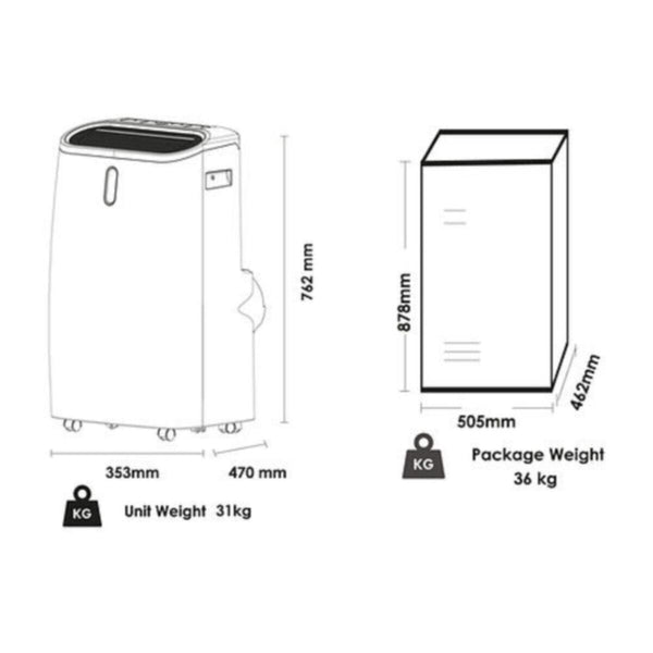 SANFORD | Smart Portable Air Conditioner 1.2 Ton 1335 Watts | SF2850PAC BS