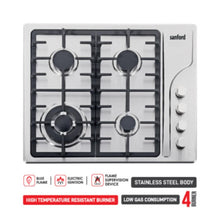 SANFORD | Stainless Steel Gas Hob 4 Burner With Flame Supervision Device | SF5450GH BS FSD