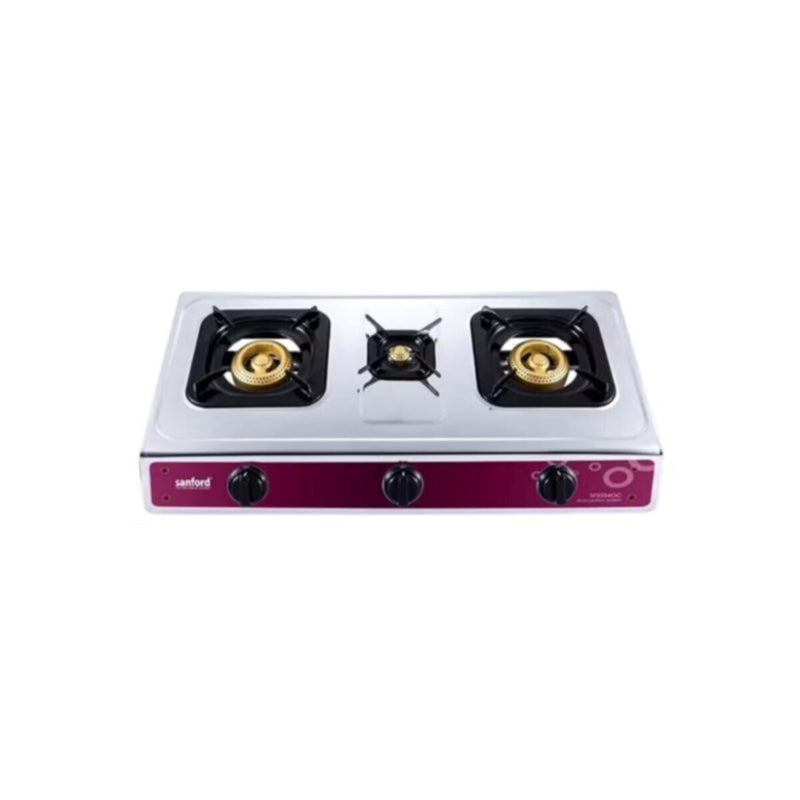 SANFORD | Stainless Steel Gas Stove 3 Burner Silver Black | SF5354GC 3B