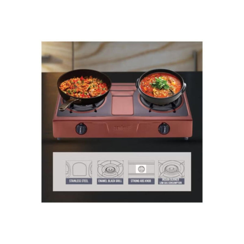 SANFORD | Stainless Steel Gas Stove Double Burner Red | SF5221GC B