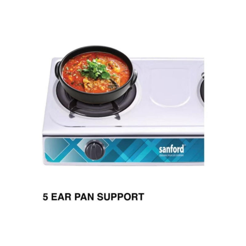 SANFORD | Stainless Steel Gas Stove Double Burner Silver Blue | SF5313GC A