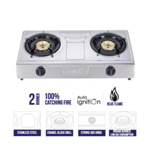 SANFORD | Stainless Steel Gas Stove Double Burner Silver | SF5221GC C