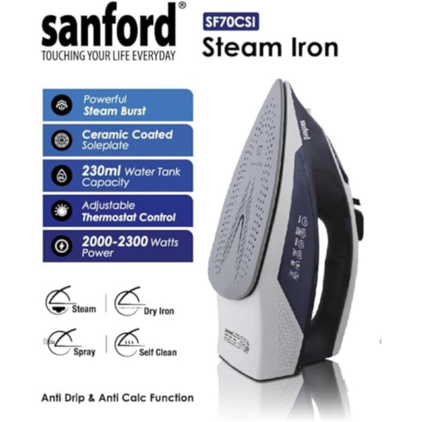 SANFORD | Steam Iron 2300 Watts Blue White | SF70CSI BS