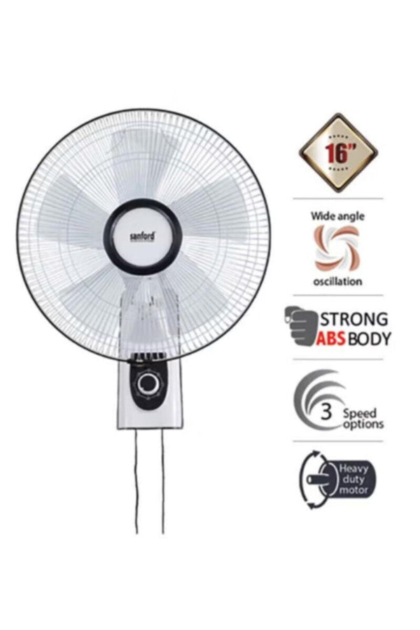 SANFORD | Wall Fan 16" 60 Watts White | SF932WFN BS