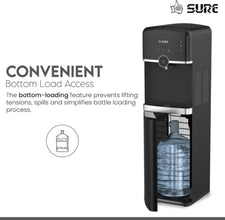 SURE | Touch Water Dispenser Bottom Loading 5 Gallon Black | SBL70