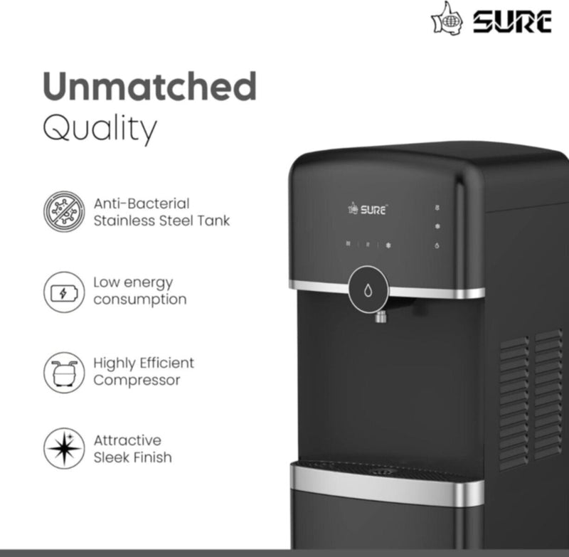 SURE | Touch Water Dispenser Bottom Loading 5 Gallon Black | SBL70