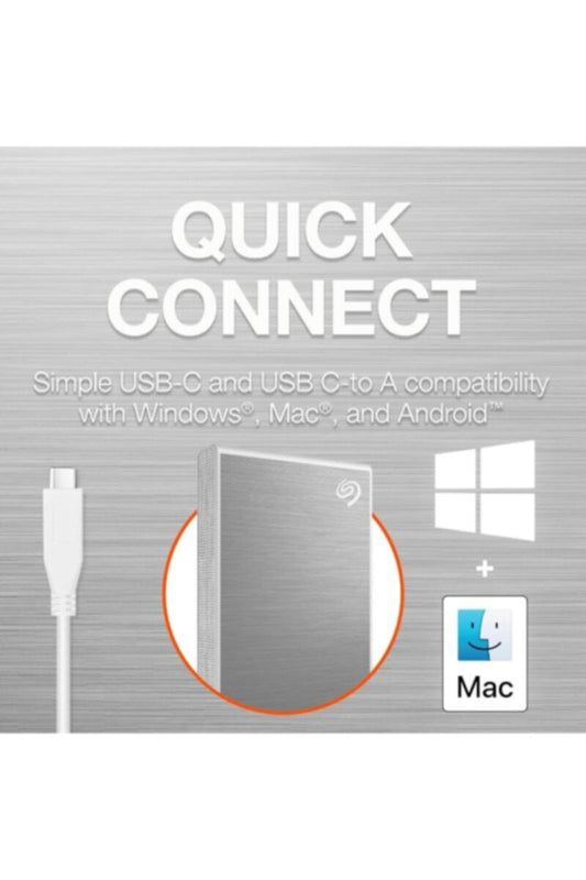 SEAGATE | One Touch 1TB External SSD Up to 1030 Mb/s, for Windows and Mac Silver | STKG1000401