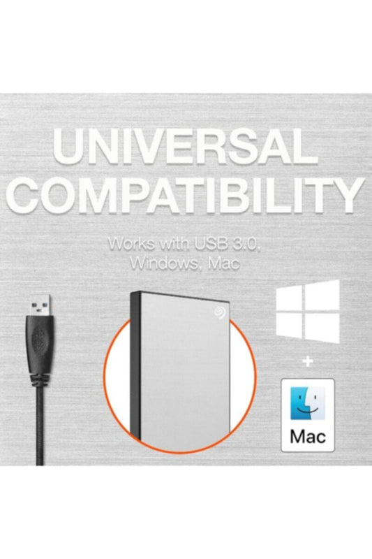 SEAGATE | One Touch 2TB External HDD with Password Protection Silver | STKY2000401