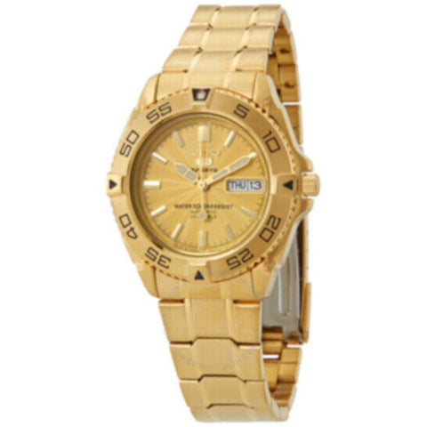 SEIKO | 5 Stainless Steel Sports Automatic Gold Dial Men's Watch | SNZB26J1Q