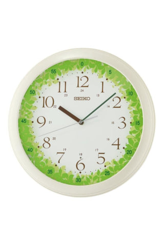 SEIKO | Round 33 cm Dial Wall Clock Green For Kid's Room | QHA010HL