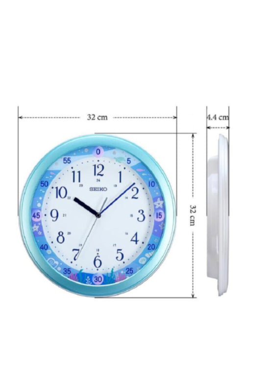 SEIKO | Round 33 cm Dial Wall Clock White For Kid's Room | QHA010ML