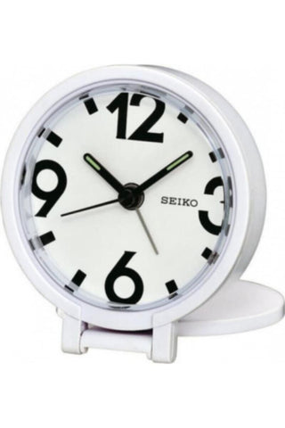 SEIKO | White Round Alarm Clock | QHT011WL