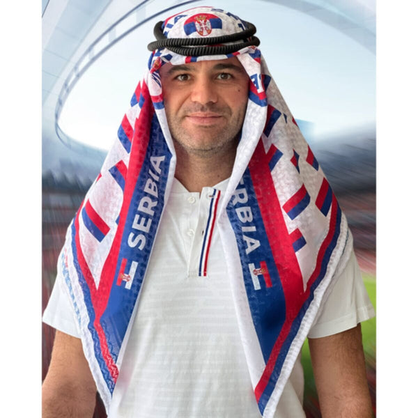 Serbia | Football fan head gear Arabic Style - Ghutra and Egal setÂ |Â OneÂ size