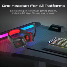 VERTUX | Ambient Noise Isolation Over-Ear Gaming Headset Red | SHASTA.RED