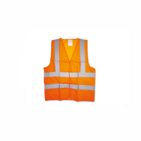 CLARKE | Polyester Safety Jacket Orange Color 3 Pockets Size- 3XL With Zip Fastner & 2inch Reflective Tape  | SJO3XLC