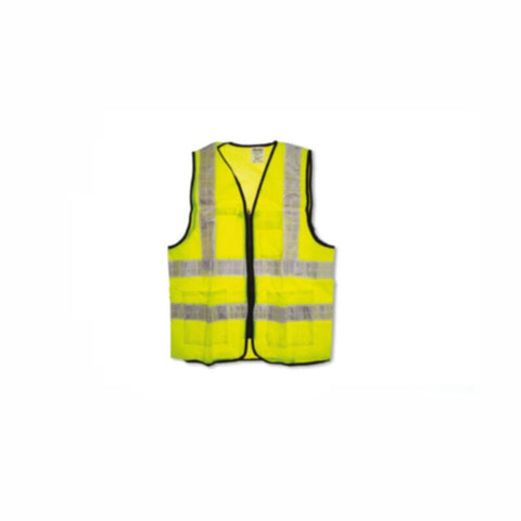 CLARKE | Polyester Safety Jacket Yellow Color 3 Pockets Size- Small With Zip Fastner & 2inch Reflective Tape  | SJYSC