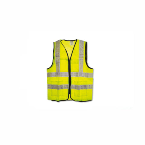 CLARKE | Polyester Safety Jacket Yellow Color 3 Pockets Size- 2XL With Zip Fastner & 2inch Reflective Tape  | SJY2XLC