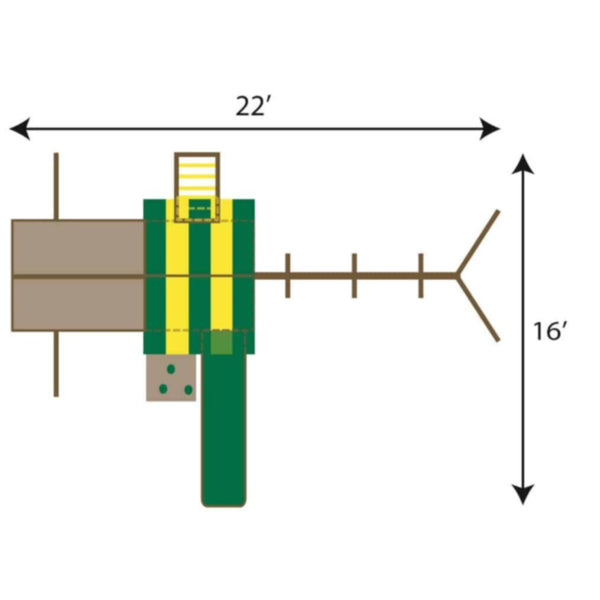 EASTERN JUNGLE GYM | Multi-Deck Sky Treehouse Swing Set With Slide And Tent | EJG115TOY00012