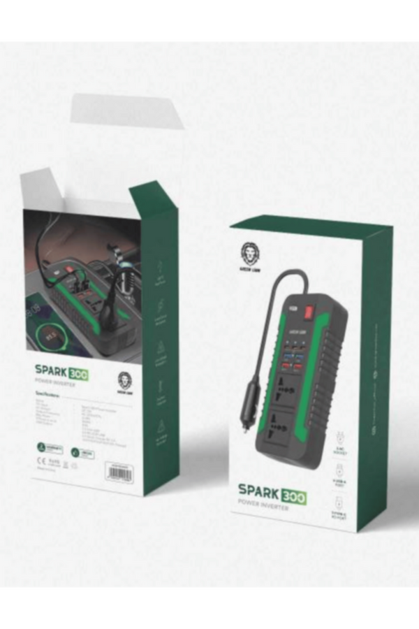 GREEN LION | Spark 300W Power Inverter Black