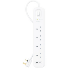 BELKIN | 4-Outlet Surge Protector 18W, Usb-A & Usb-C Ports, 2M Cord | SRB001ar2M