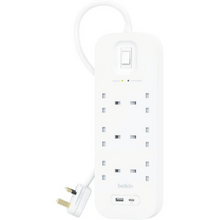 BELKIN | 6-Outlet Surge Protector 18W, Usb-A & Usb-C Ports, 2M Cord | SRB002ar2M