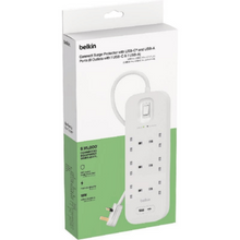 BELKIN | 6-Outlet Surge Protector 18W, Usb-A & Usb-C Ports, 2M Cord | SRB002ar2M