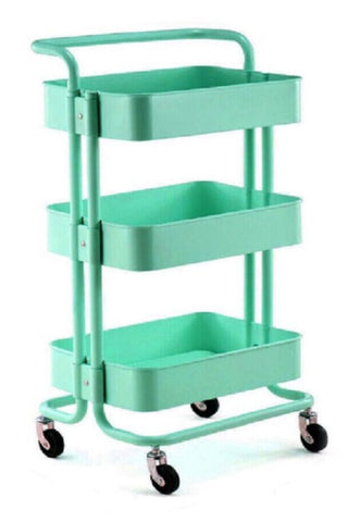 Storage 3 Tier Rolling Trolley Green | 539 10