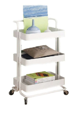 Storage 3 Tier Rolling Trolley White | 539 10