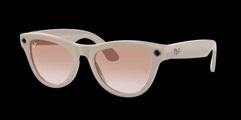 RAYBAN | Meta Smart Glasses Skyler Shiny Chalky Gray With Gradiant Cinnamon Pink | RW4010Pink