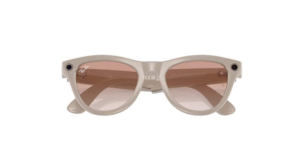 RAYBAN | Meta Smart Glasses Skyler Shiny Chalky Gray With Gradiant Cinnamon Pink | RW4010Pink