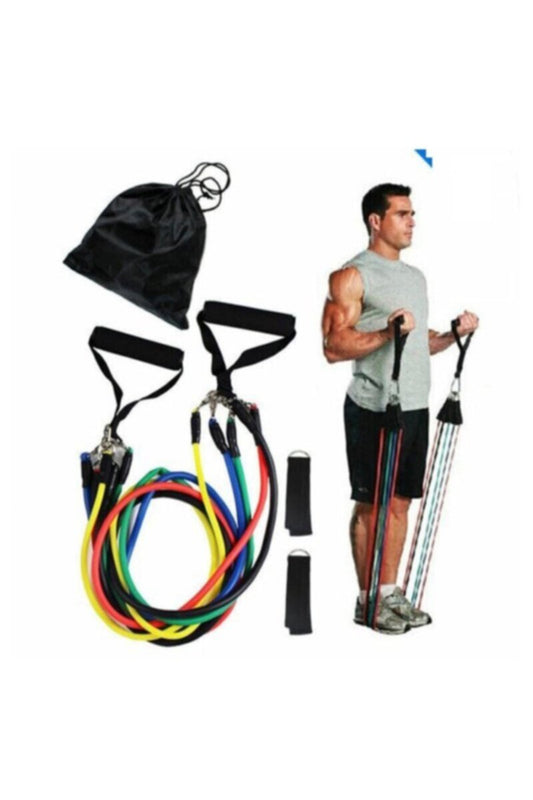 SUPREME | Sports Resistance Tubes Set With Door Anchor (5 Tubes) | JY-RT501