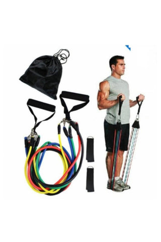 SUPREME | Sports Resistance Tubes Set With Door Anchor (5 Tubes) | JY-RT501