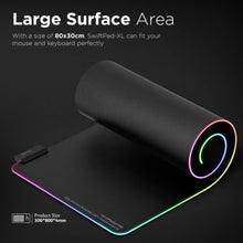 VERTUX | Game Immersion Smooth Scrolling RGB Foldable Anti- Friction Fabric LED Gaming Mouse Pad XL | SWIFTPAD-XL