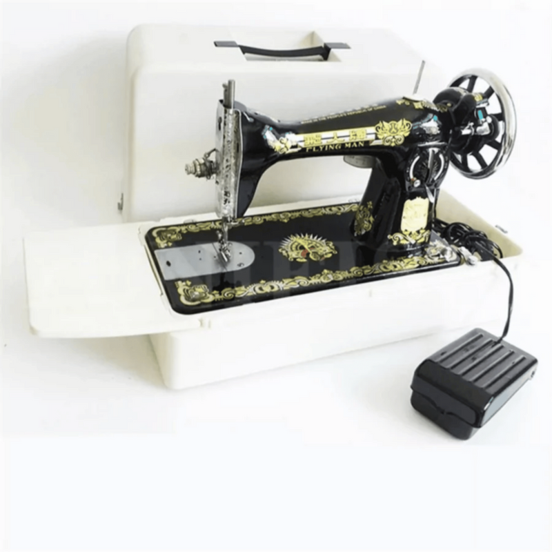 Flying Man Old-fashioned Sewing Machine Head, Motor & Table